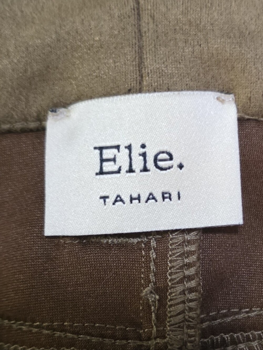 Tahari Elie High-Rise Faux Leather  Pants in Camel Brown ( Size : 4) - Picture 4 of 7